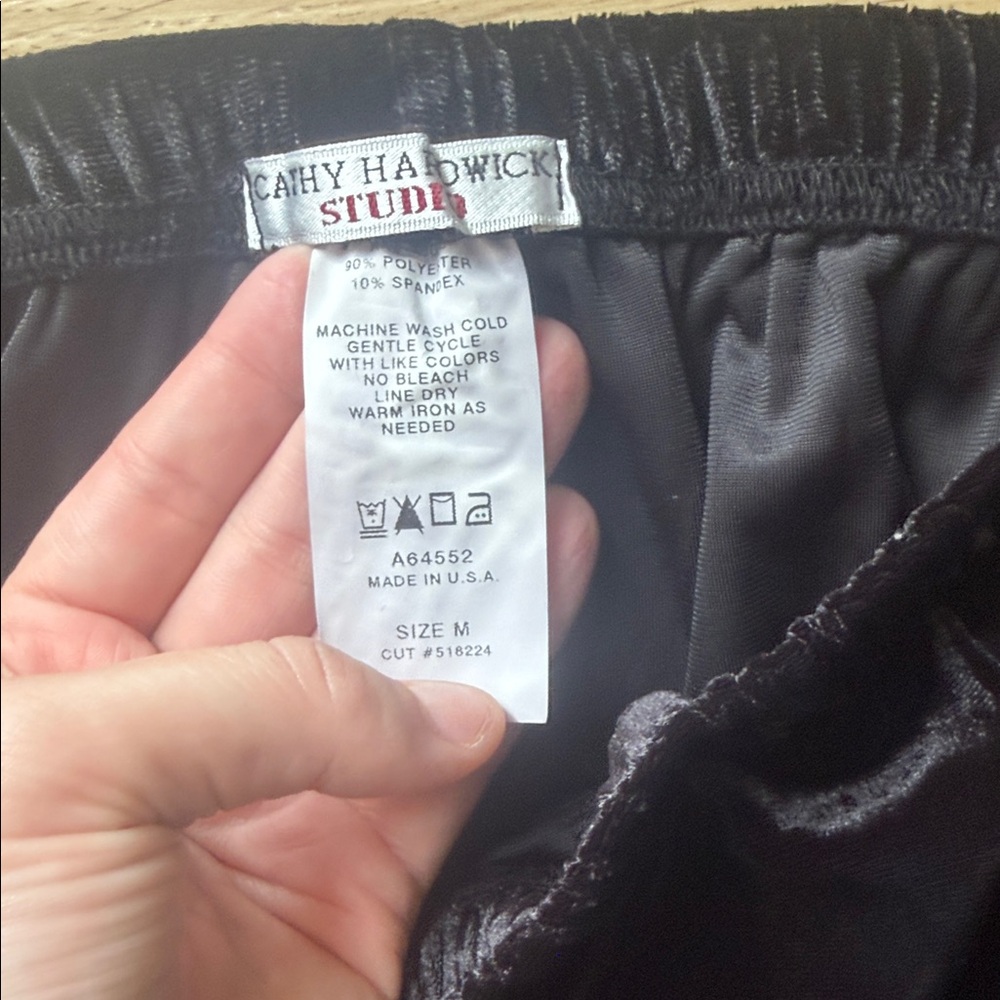 Vintage Cathy Hardwick Studio Black Velvet Pants - Picture 2 of 4